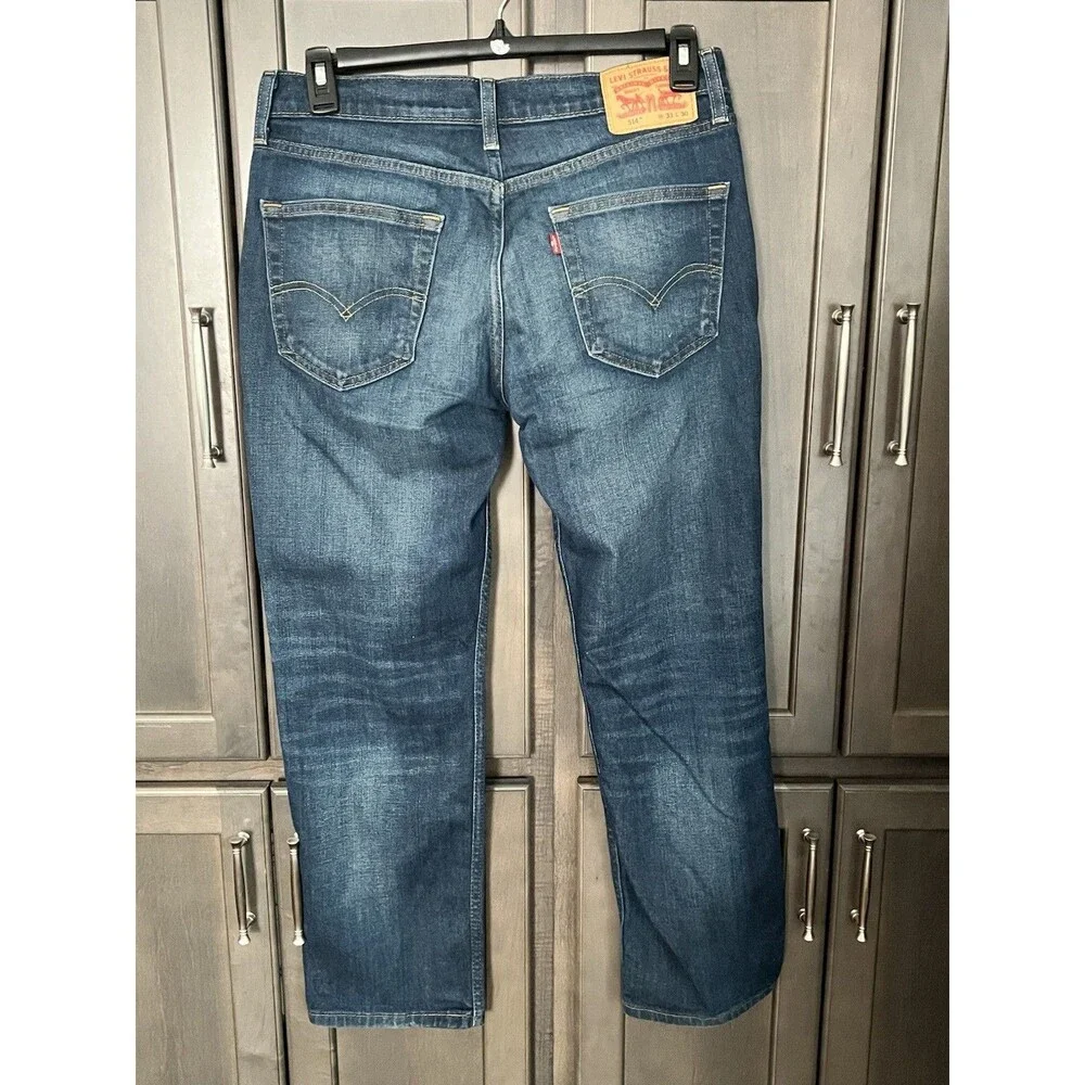 Levi’s 514 Straight Fit Medium Wash Blue Denim Jeans Men’s 33x30